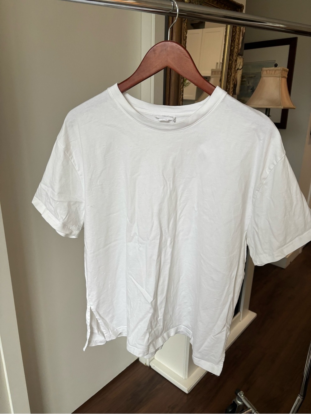 Good American White Crewneck Short Sleeve Tee